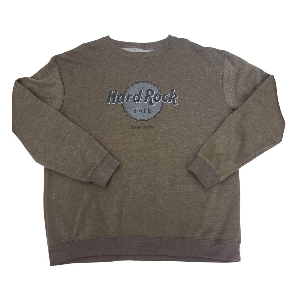 Hard Rock Cafe New York Men's Brown Crewneck Sweatshirt, Size XXL